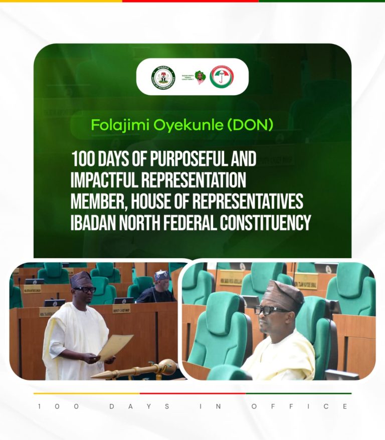Folajimi Oyekunle (DoN) 100 Days of Purposeful Representation and Unmatched Legislative Progress