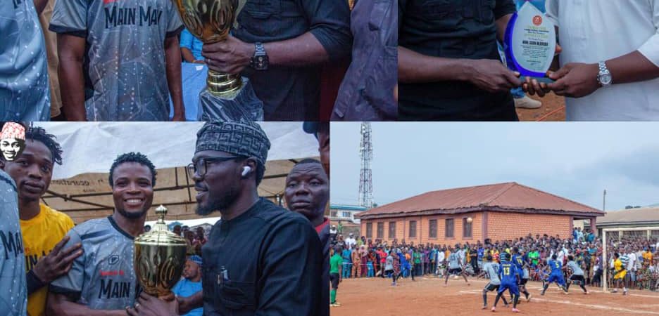 Iya Meta 6-A-Side: Olufade Receives Award For Outstanding Support, Presents Trophy To Bense FC After 1-0 Victory